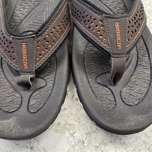 HOBIBEAR  men's brown  arch support thong sandals size 10 - Picture 3 of 11